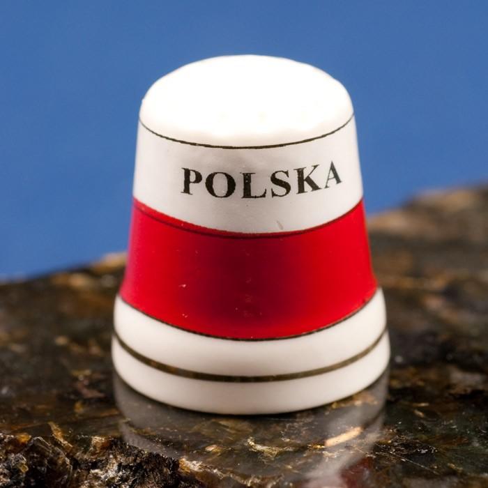Ceramic Thimble - POLSKA Flag