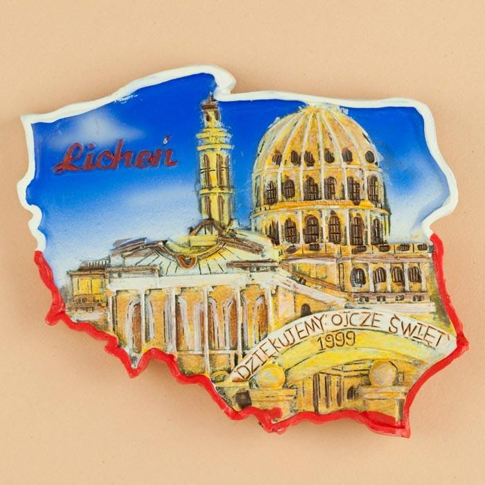 Poland Map Magnet - Lichen Stary, Basilica