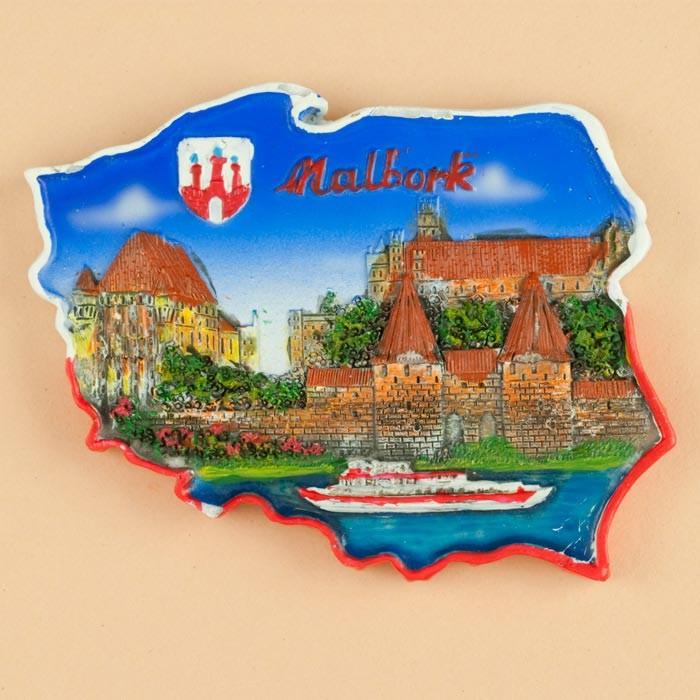 Poland Map Magnet - Malbork, Teutonic Knights Castle