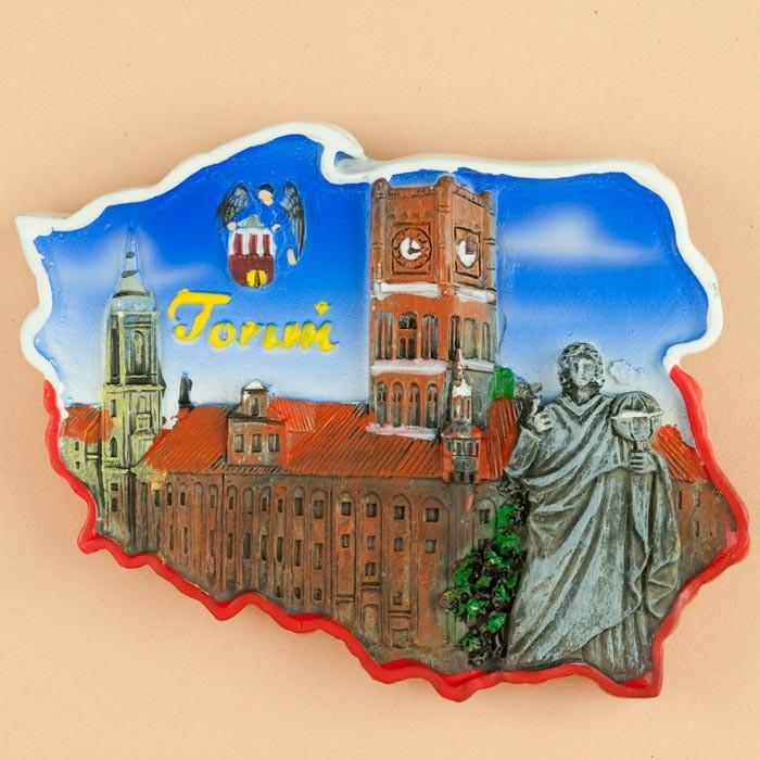 Poland Map Magnet - Torun, Old-Town Hall
