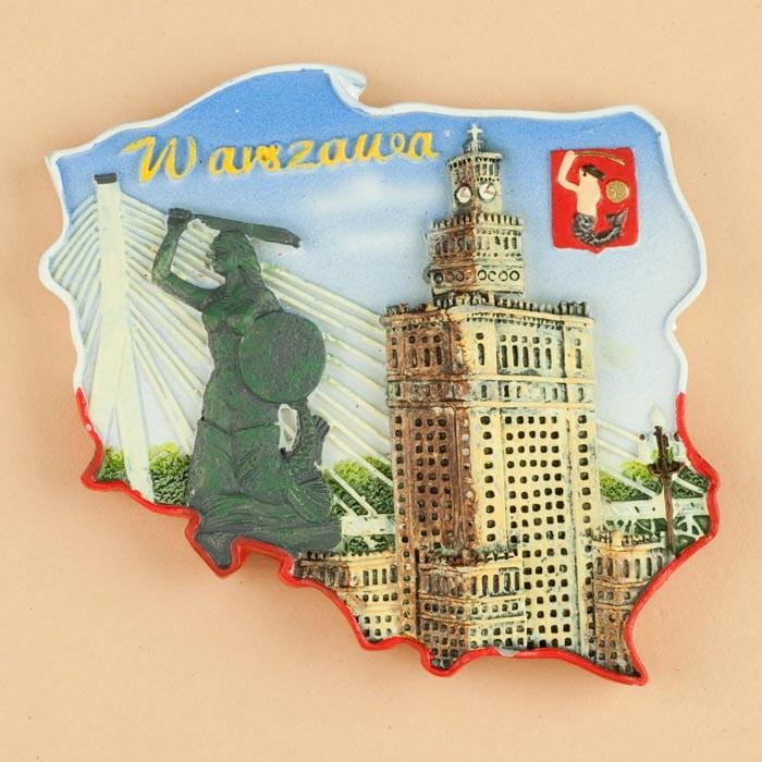 Poland Map Magnet - Warsaw, PkiN Building