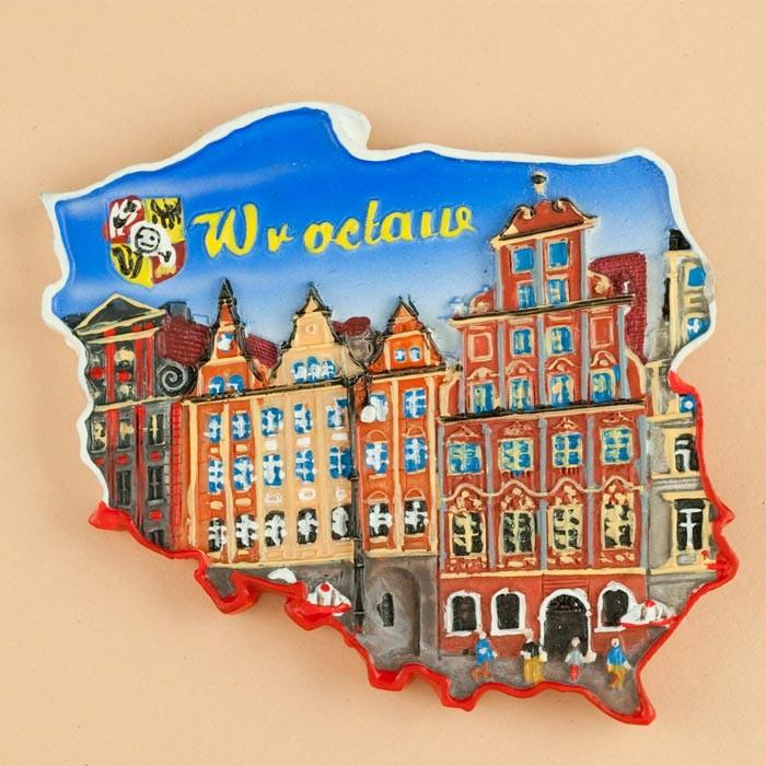 Poland Map Magnet - Wroclaw, Old Town