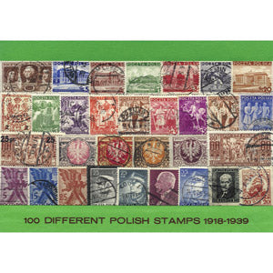 Polish Collectible Postmarked Stamp Sets - 100 from 1918-39