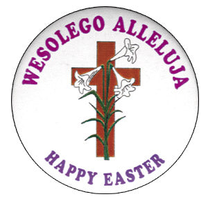 Button - Wesolego Alleluja, Happy Easter Cross