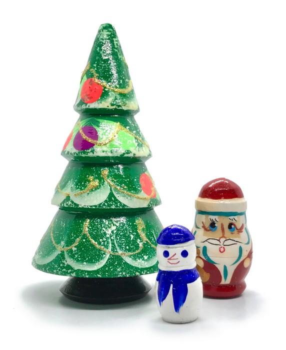 3 Piece Christmas Nesting Toy - 4.25 inch