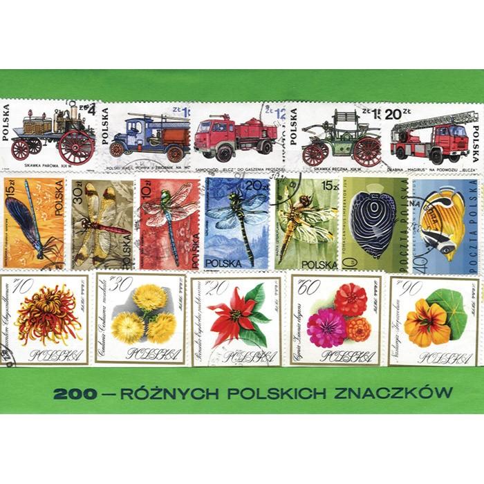 Polish Collectible Postmarked Stamp Sets - 250 Mixed Poland
