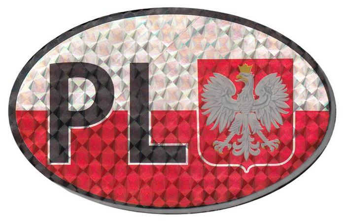 Reflective Car Sticker - White Eagle & PL