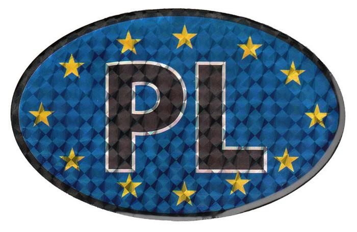 Reflective Car Sticker - European Union Flag & PL