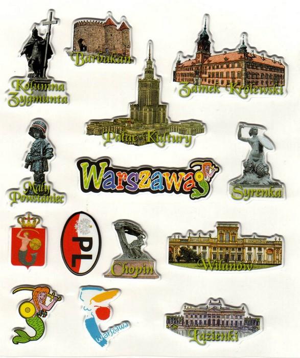 Sticker - Warsaw City, Set of 14
