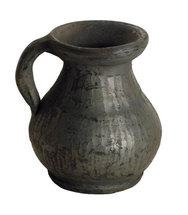 Ceramic Replica Steel-Gray Vase - Siwak, 3" Tall