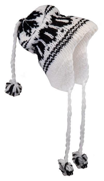Highlander Winter Hat - Knitted Wool, White