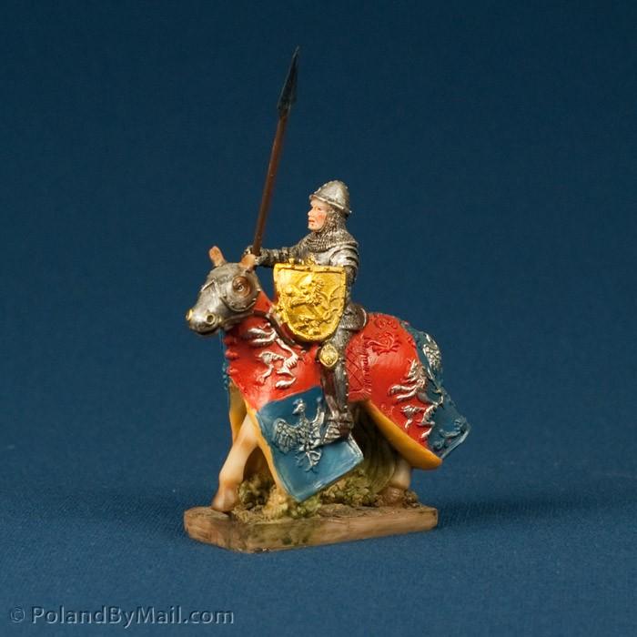 Resin Statue - Medieval Polish Mounted Knight #4-Green Mail