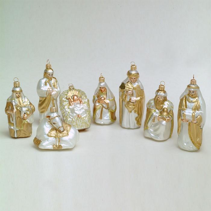 Blown-Glass Ornaments - Nativity Scene, Box Set of 8