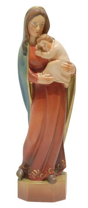 Wood Carved Statue - Madonna and Child, 10.25" Tall