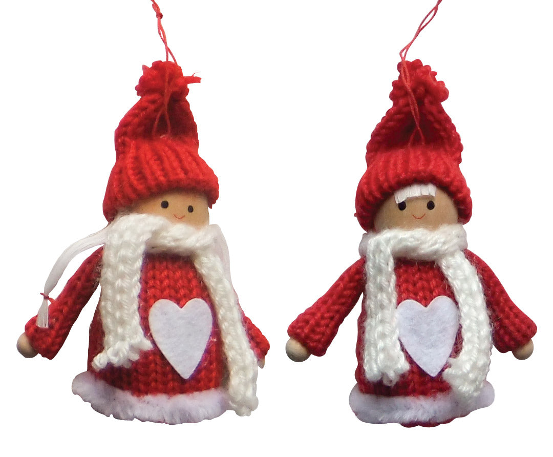 Christmas Ornaments - Winter Couple, 4 inches