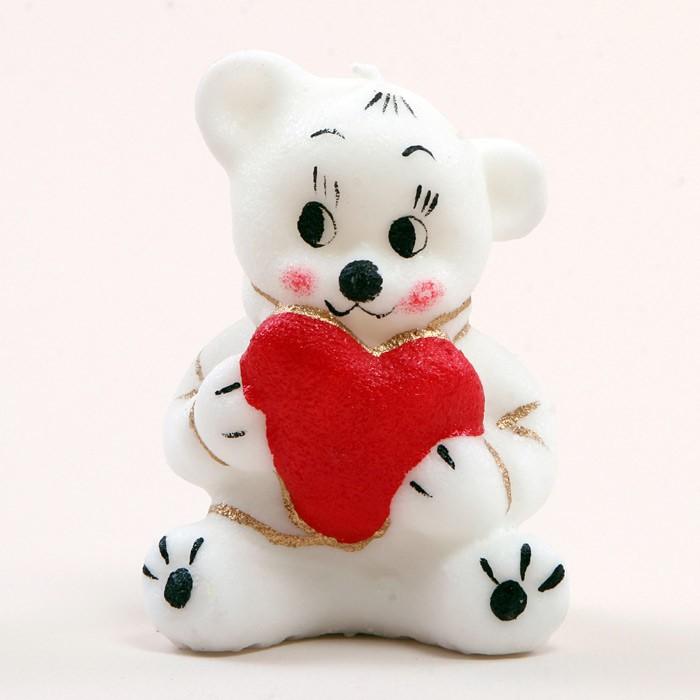 Candles - Valentine Bear with a Heart