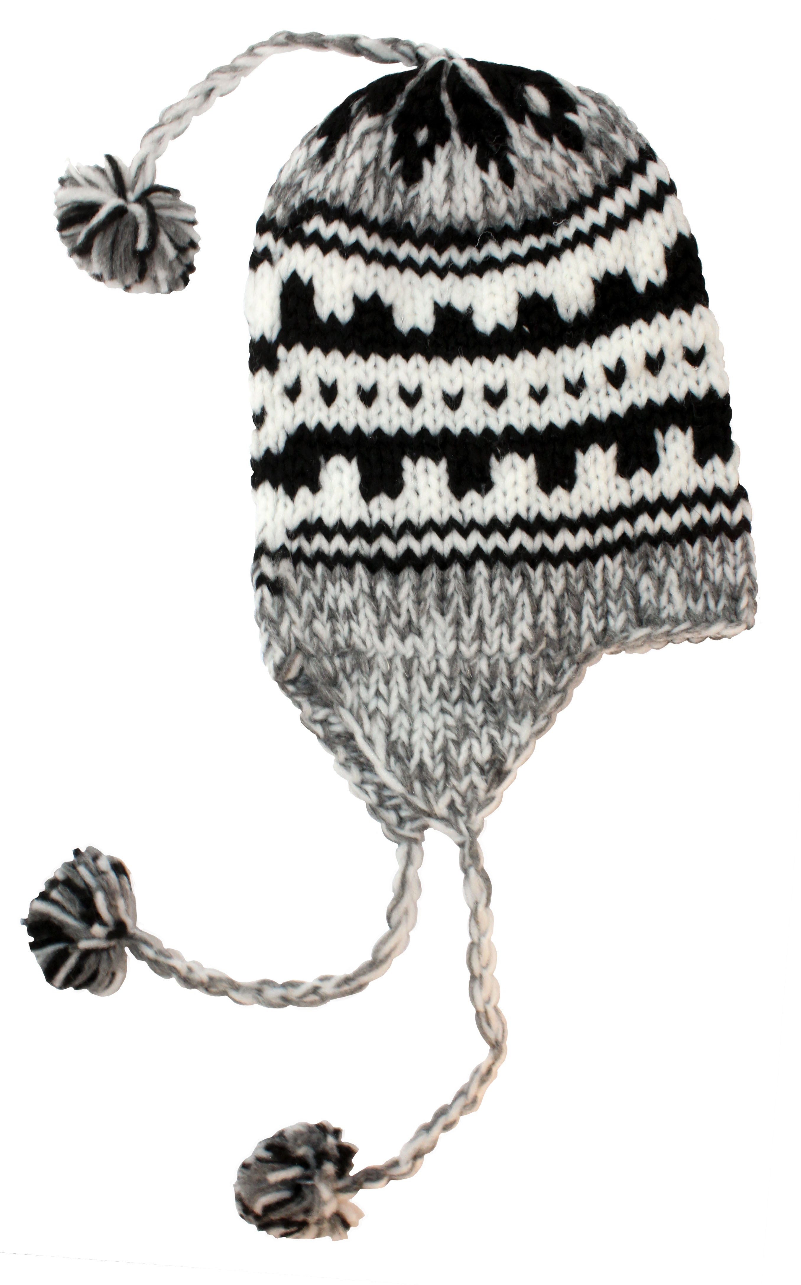 Highlander Winter Hat - Knitted Wool, Gray