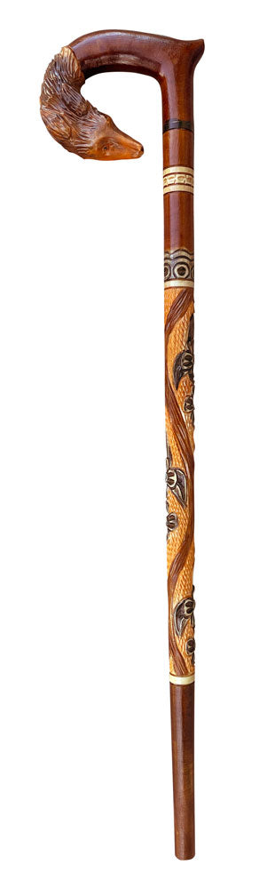 Carved Walking Stick - Fox