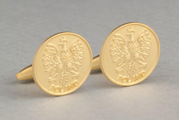 Cuff Links - Polish Eagle, Brushed Gold Plated