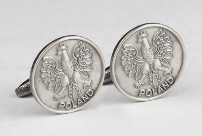 Cuff Links - Polish Eagle, Antique Silver Plated