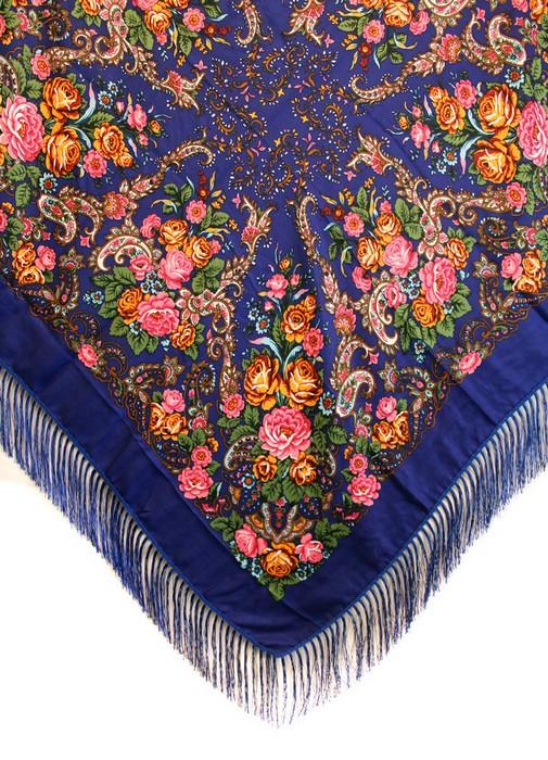 Polish Shawls - Traditional Floral Motif with Fringe, 43 inch