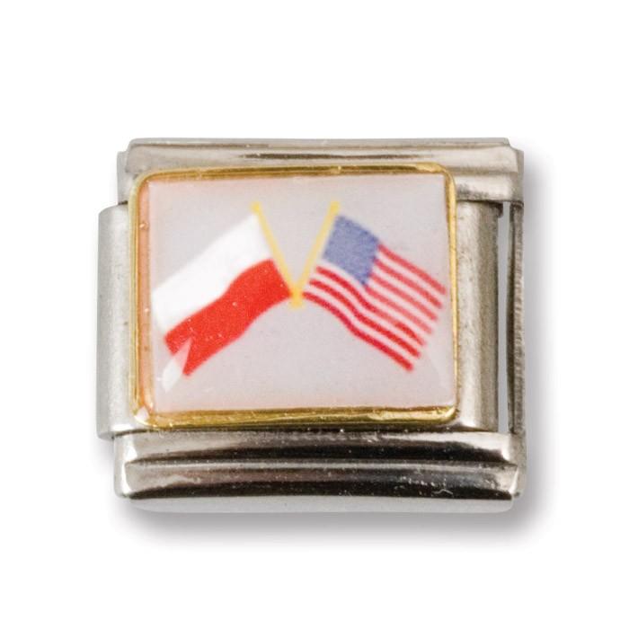 Italian Charms - Polish American Flags
