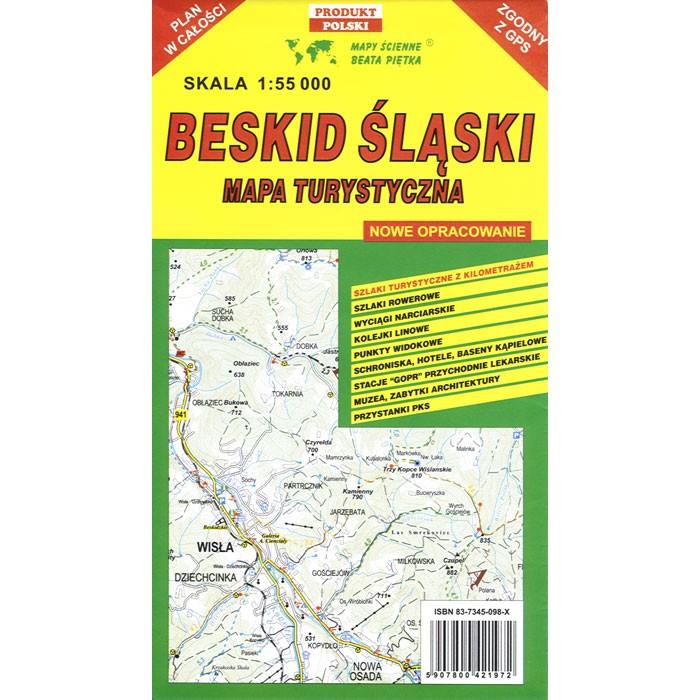 Silesian Beskids Mountain Range Map