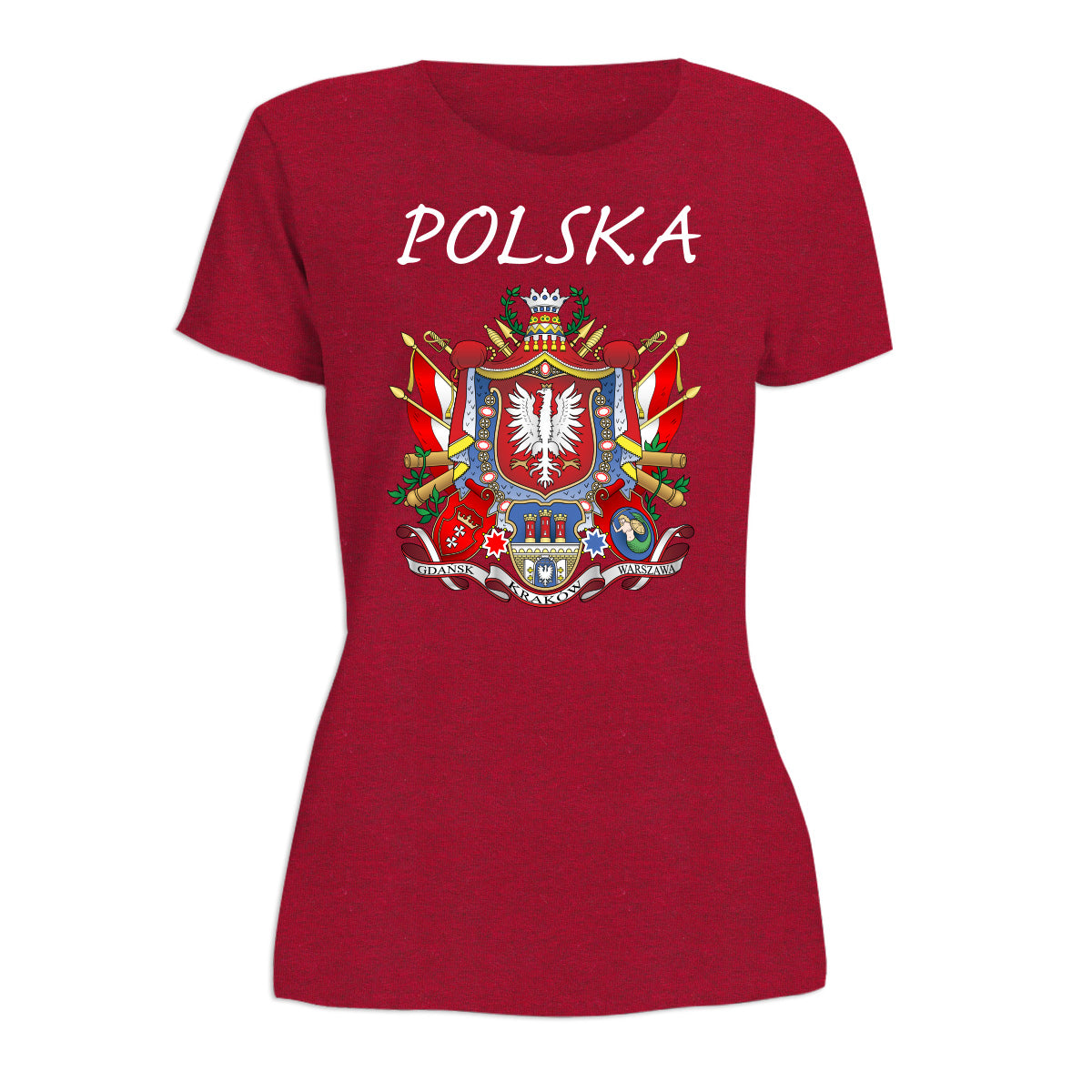 Polska With Three Cities Women's Short Sleeve Tshirt