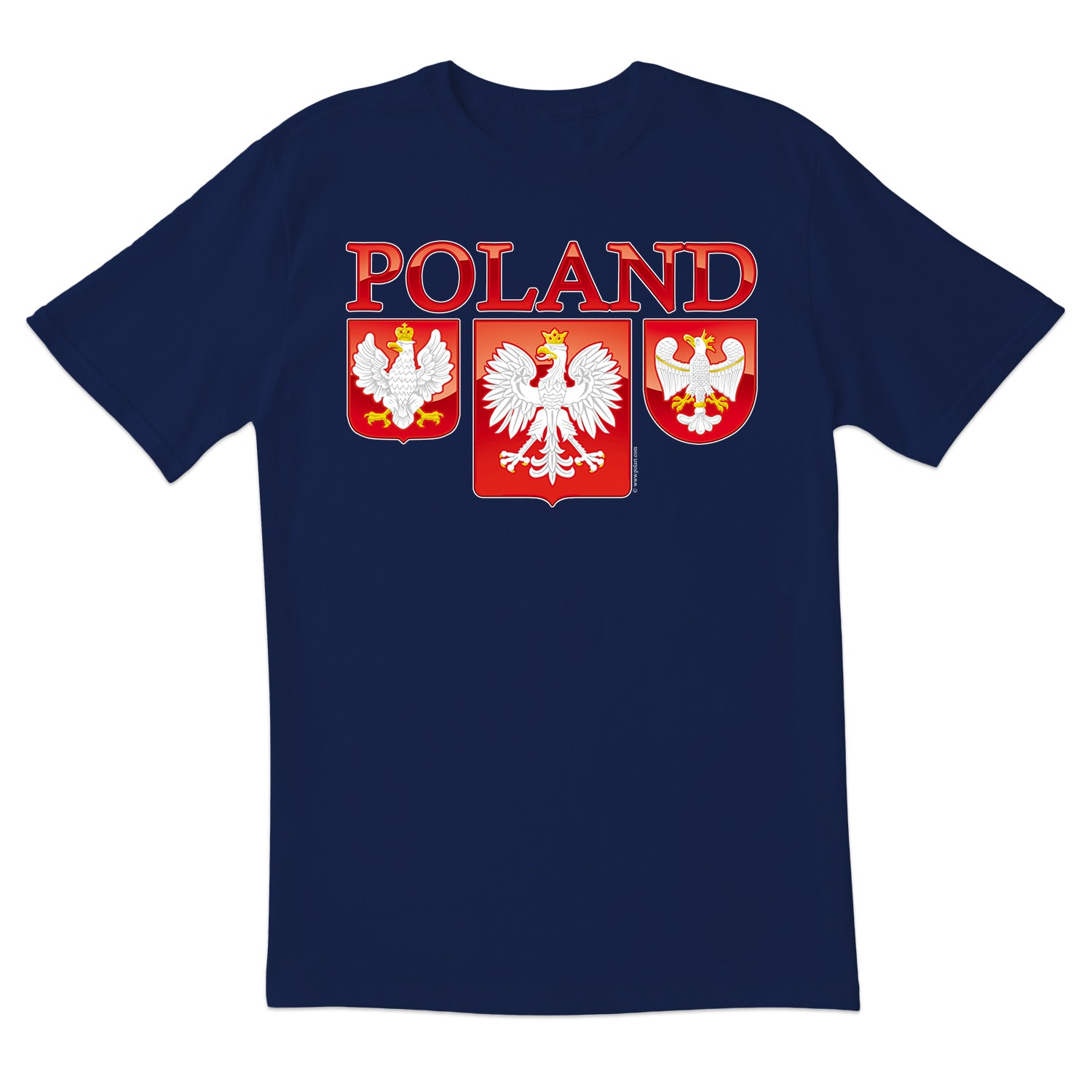 Three Polish Eagle Shields Short Sleeve Tshirt