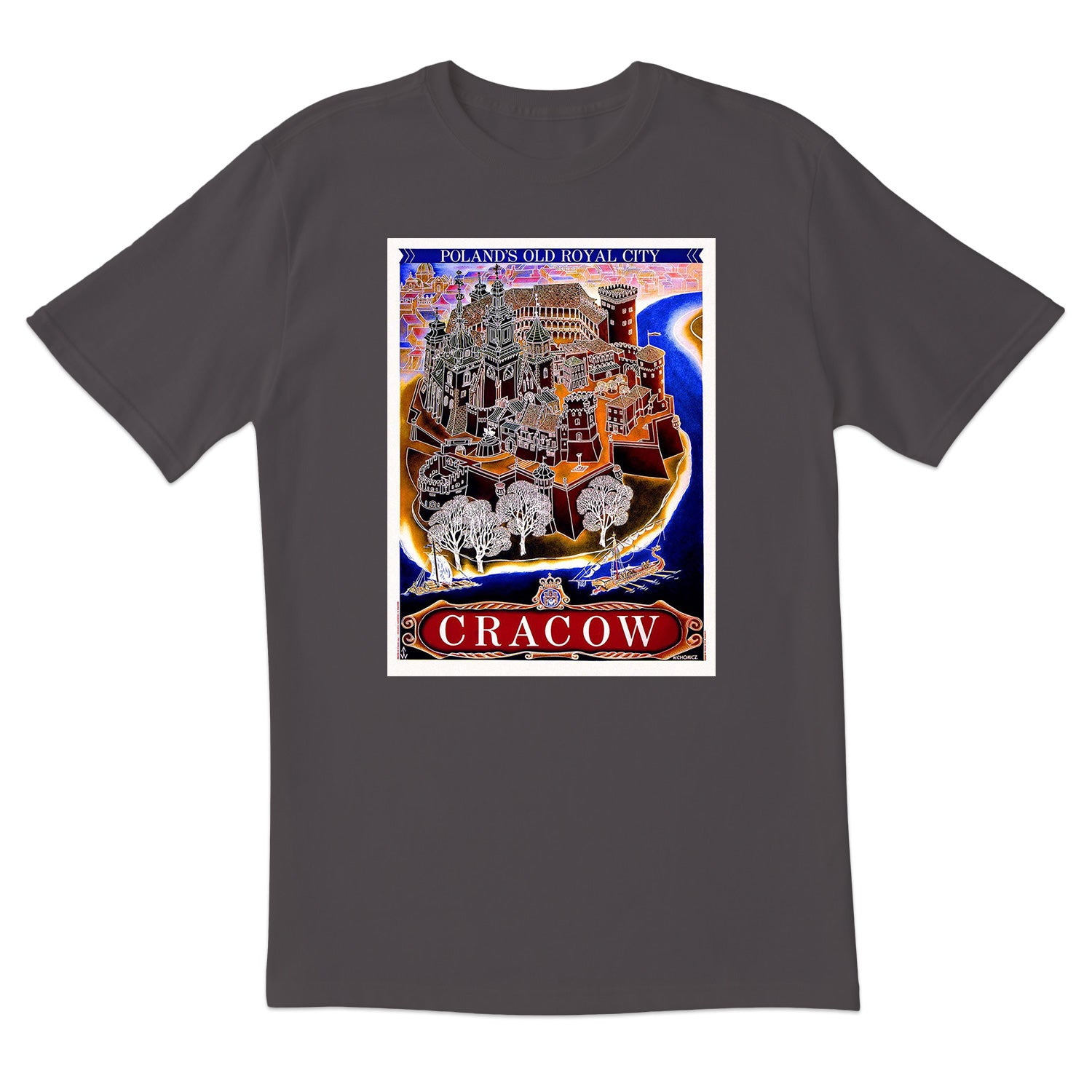 Vintage Poster Cracow PLs Old Royal City Short Sleeve Tshirt