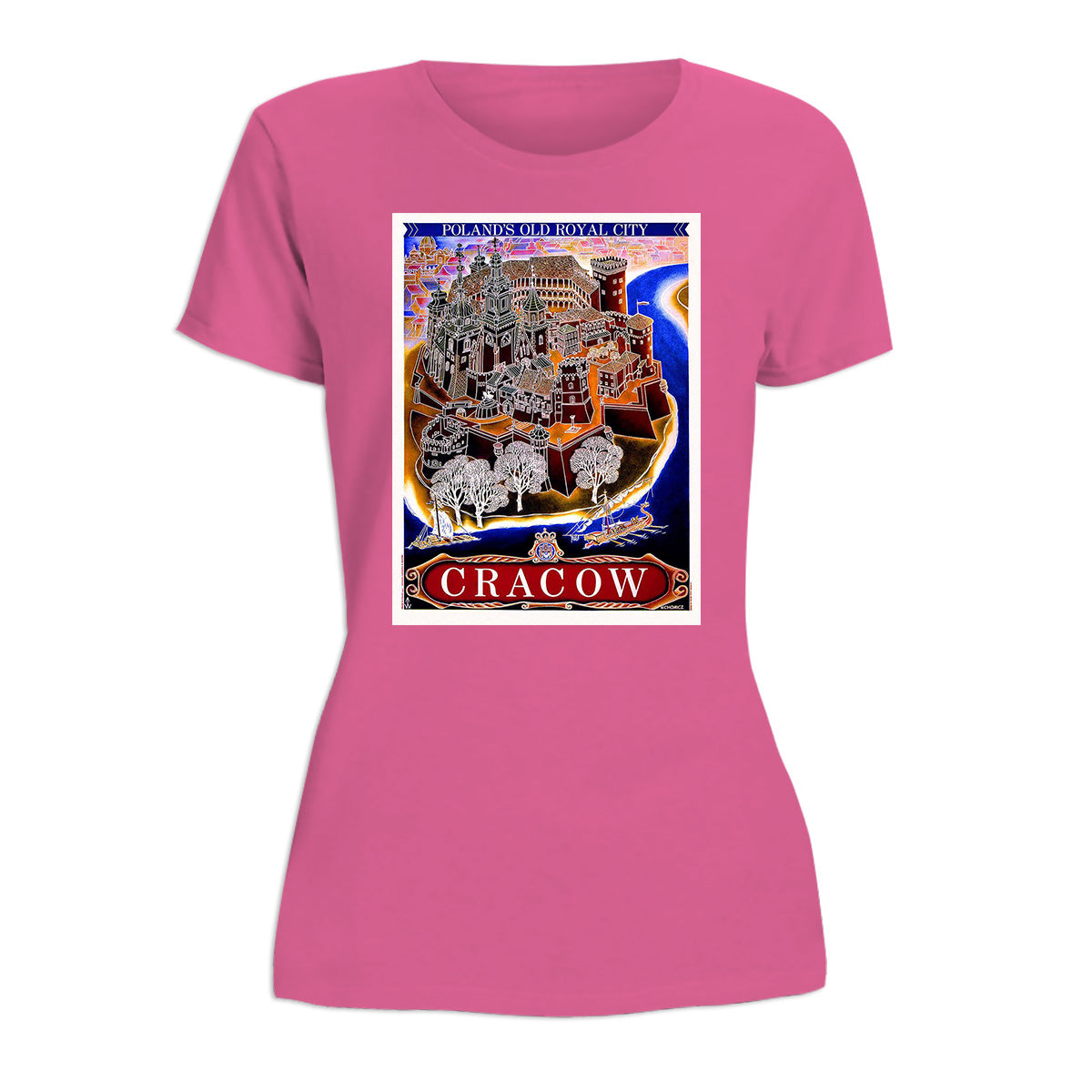 Vintage Poster Cracow PLs Old Royal City Women's Short Sleeve Tshirt