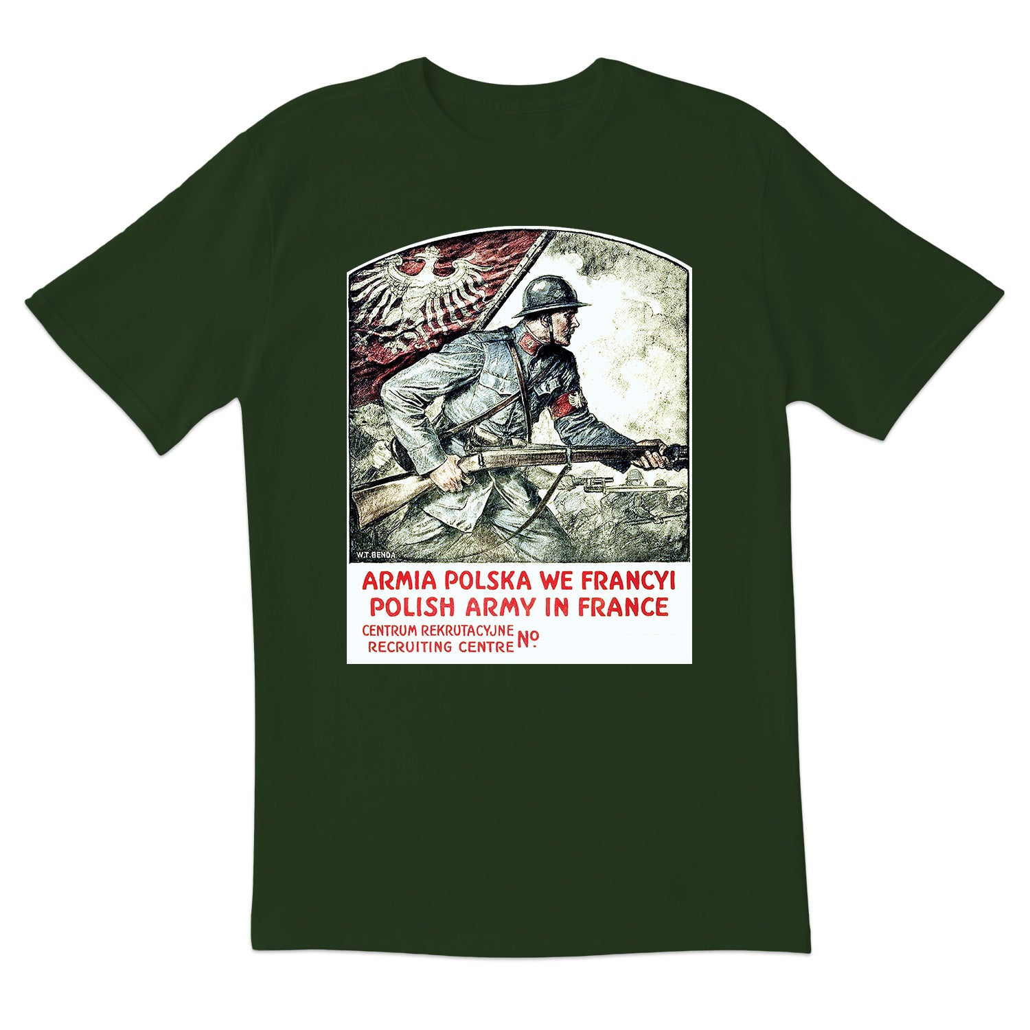 Vintage Poster Polish Army in France Short Sleeve Tshirt