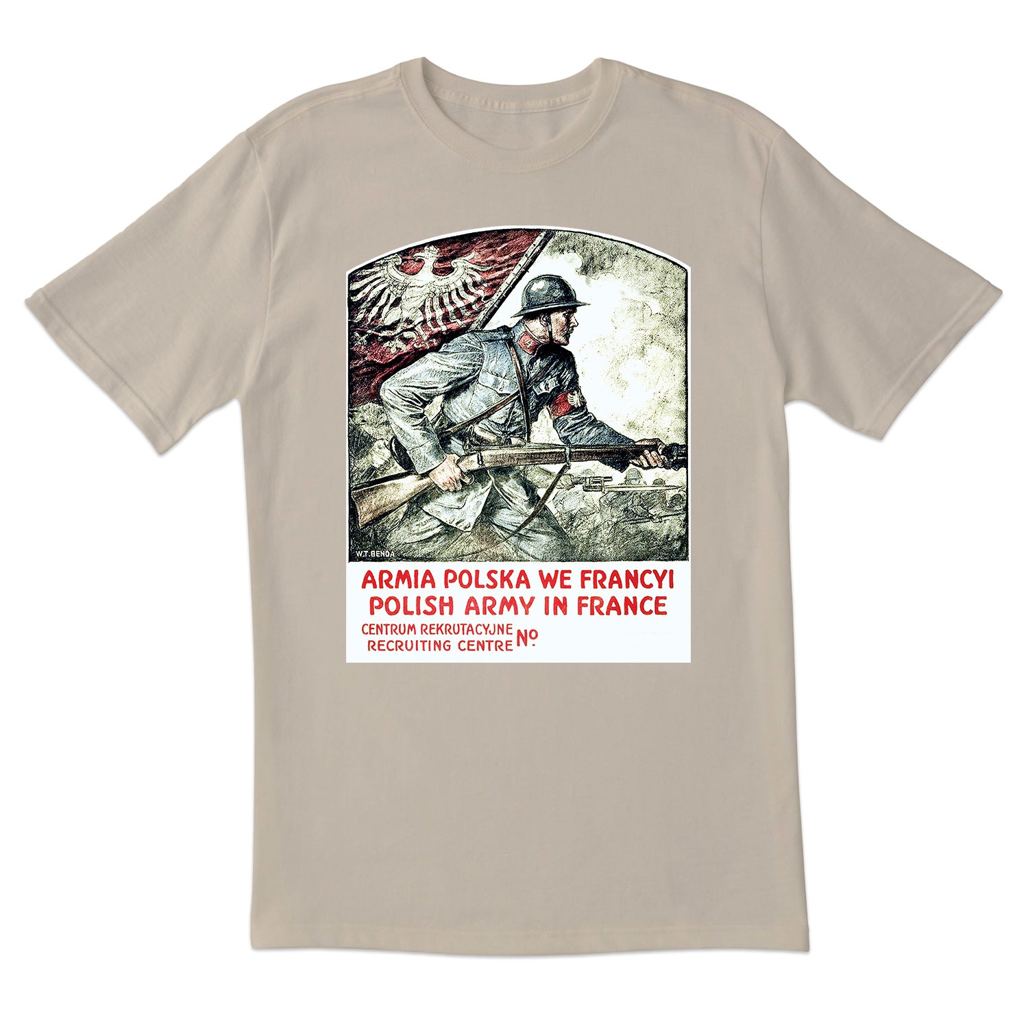 Vintage Poster Polish Army in France Short Sleeve Tshirt