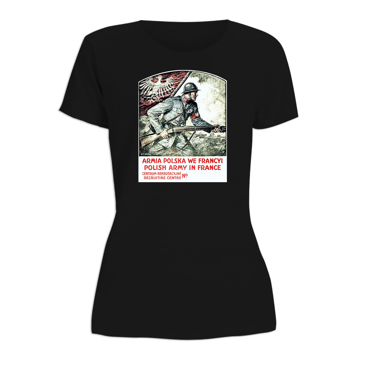 Vintage Poster Polish Army in France Women's Short Sleeve Tshirt