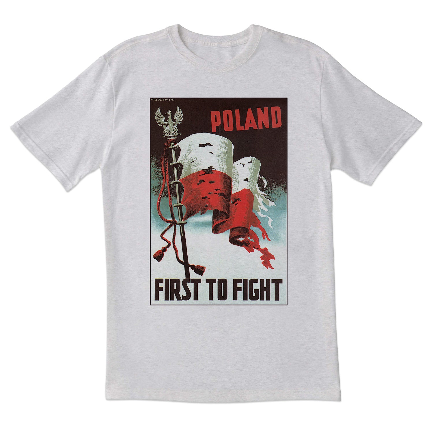 Vintage Poster 1939 Poland First To Fight Short Sleeve Tshirt