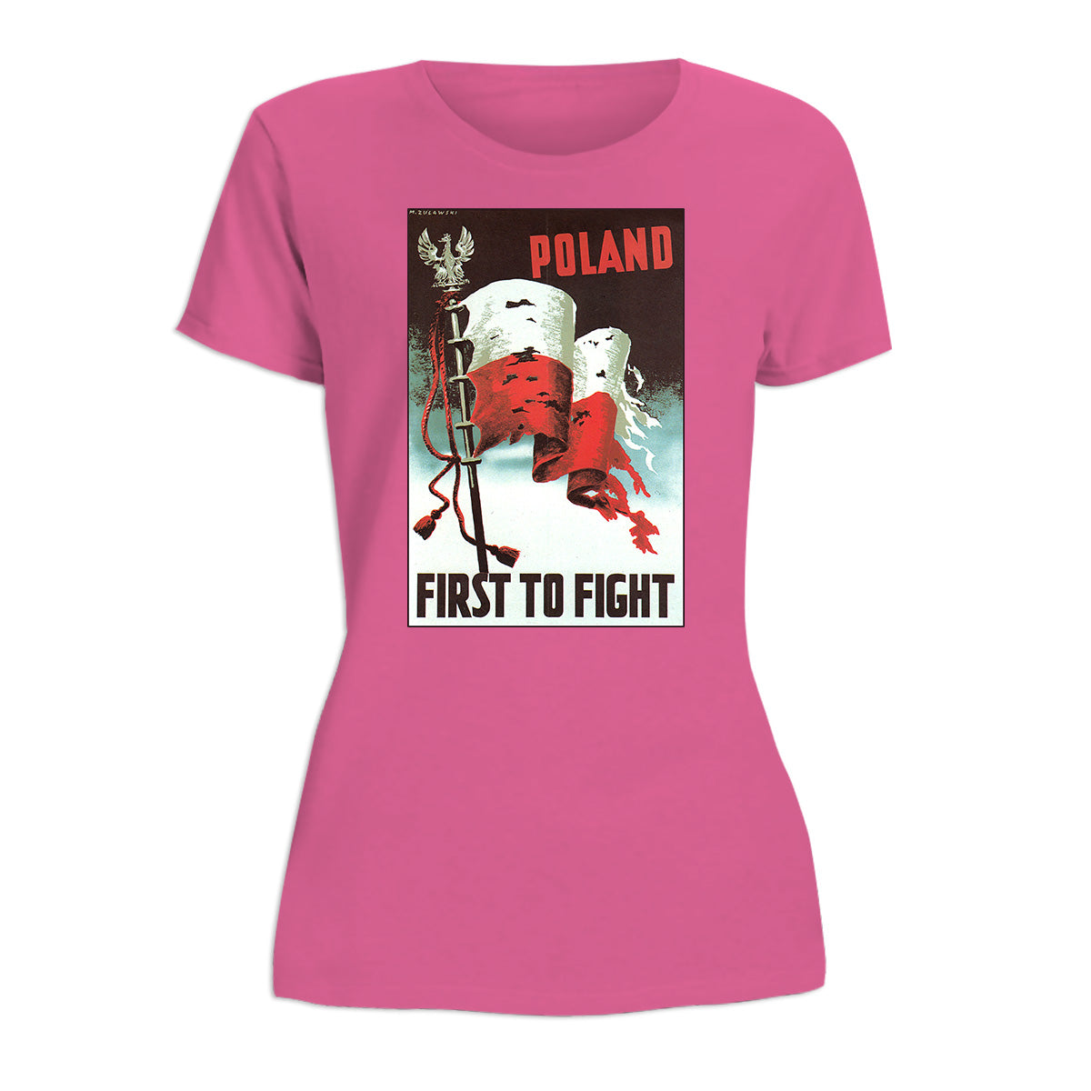 Vintage Poster 1939 Poland First To Fight Women's Short Sleeve Tshirt