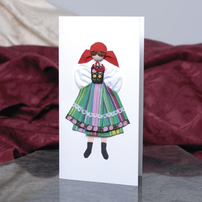 Cloth Figure Greeting Card - Mazowsze, Female