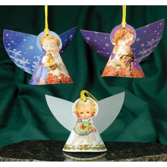 Christmas 3D Card Ornaments - Circle Angels - Set of 3