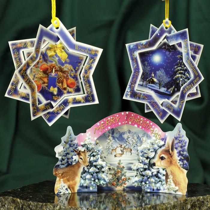 Christmas 3D Card Ornaments - Mix (A) - Set of 3