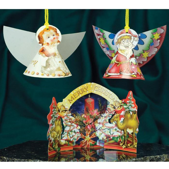 Christmas 3D Card Ornaments - Mix (B) - Set of 3