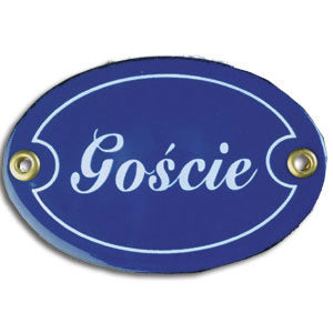 Metal Sign - Goscie (Guests) Blue, Set of 2