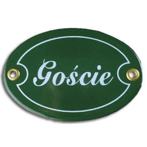 Metal Sign - Goscie (Guests) Green, Set of 2