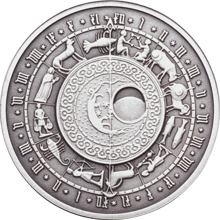 Oxidized 925 Proof Silver Medal - Gemini,  May 21 - Jun 20