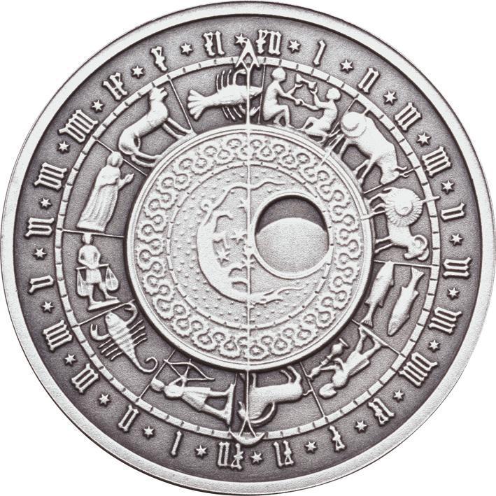Oxidized 925 Proof Silver Medal - Aquarius,  Jan 20 - Feb 18