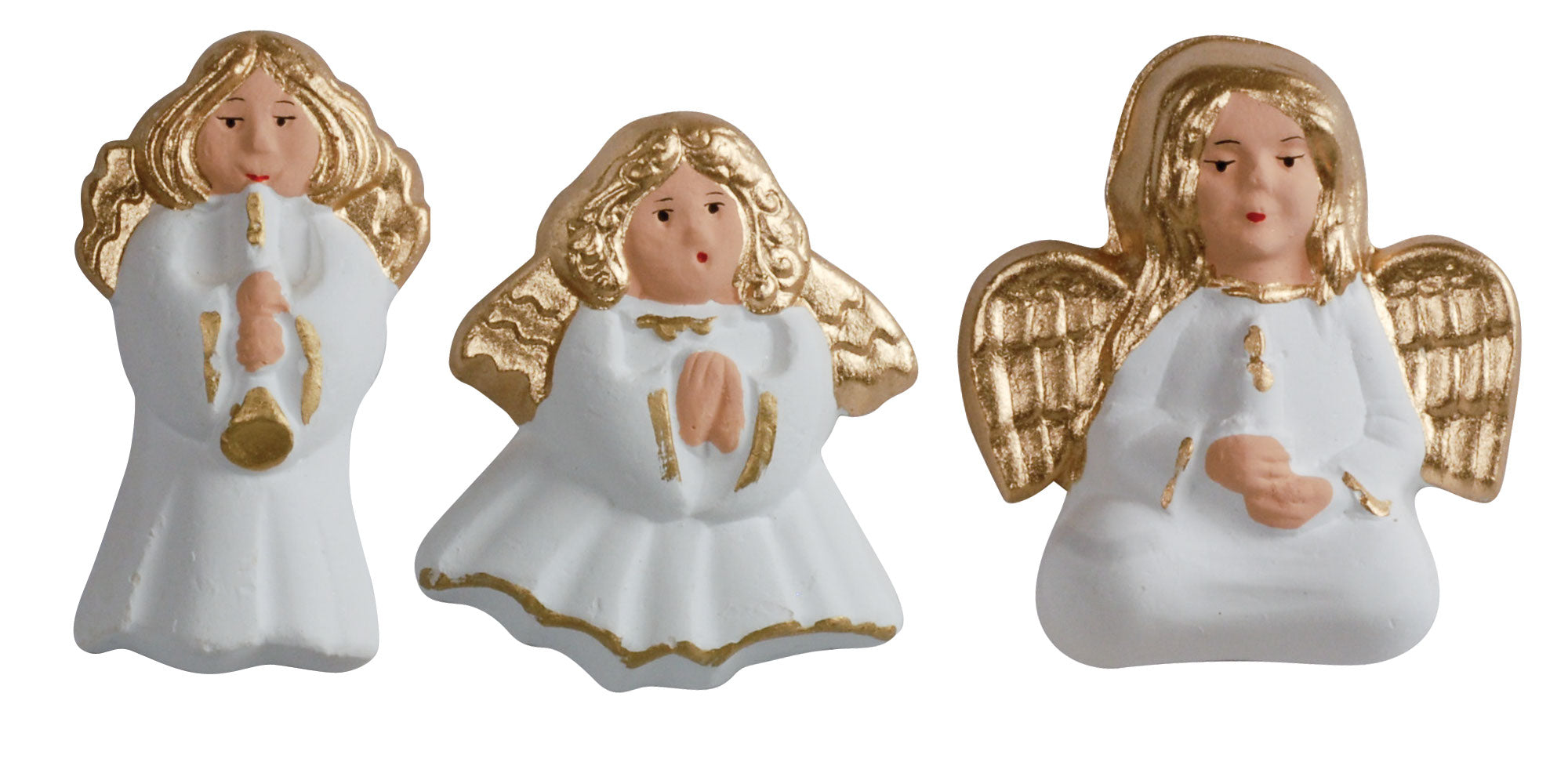 Gypsum Figures - Angel Ornament Set N, 3 Pieces