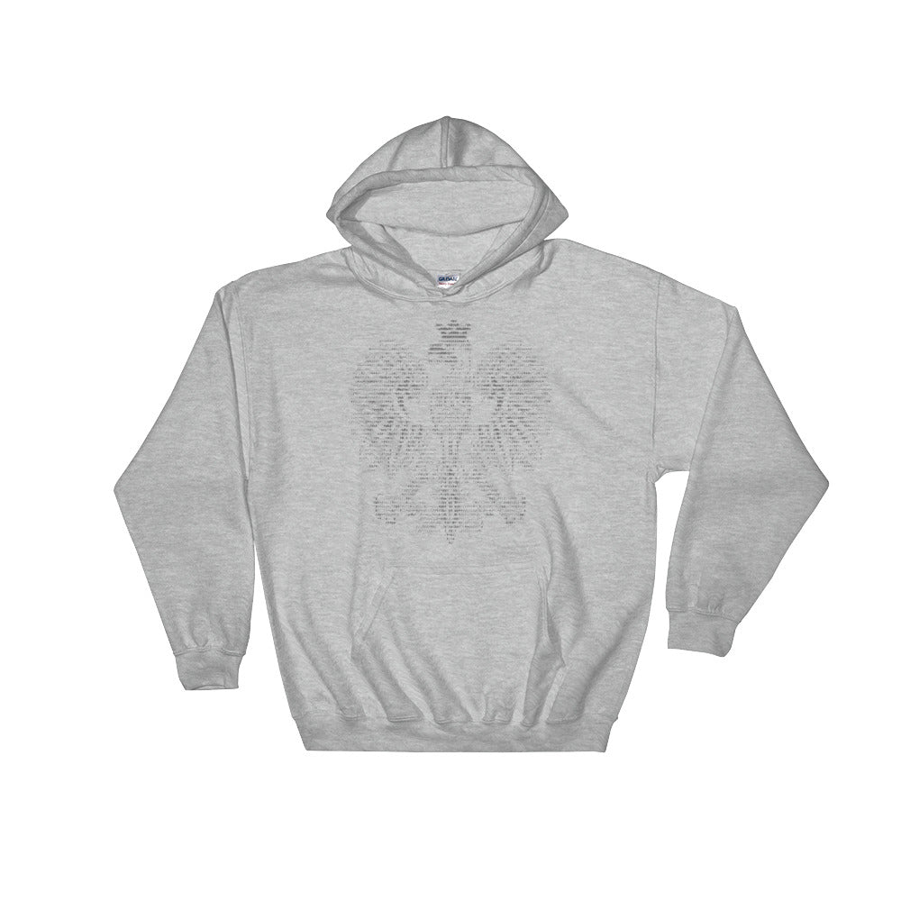 White Eagle in ASCII Code Hooded Sweatshirt