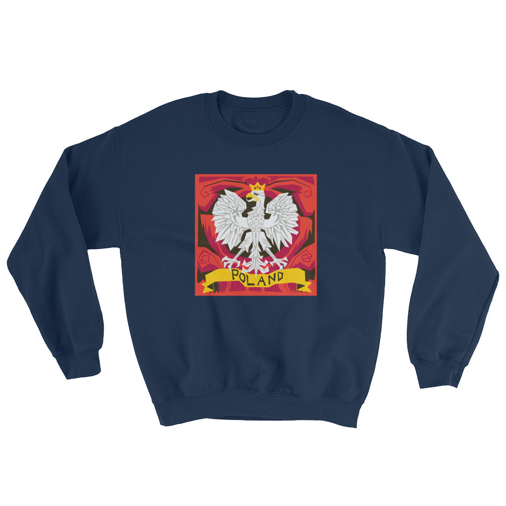 White Eagle Design Crew Neck Sweatshirt
