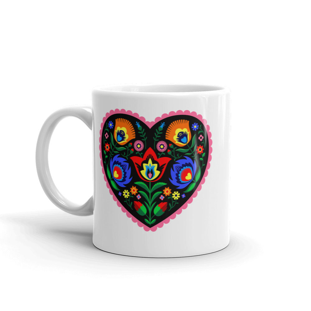 Polish Heart Wycinanki Mug