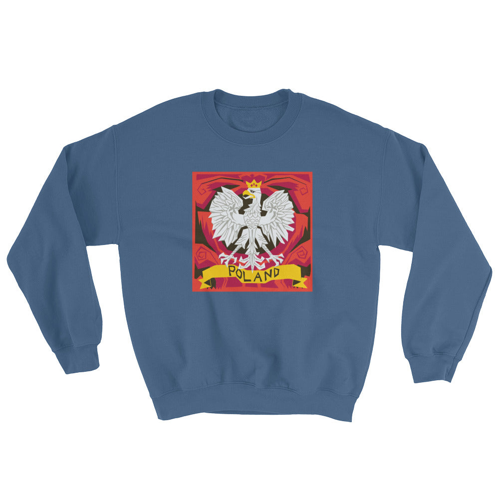 White Eagle Design Crew Neck Sweatshirt