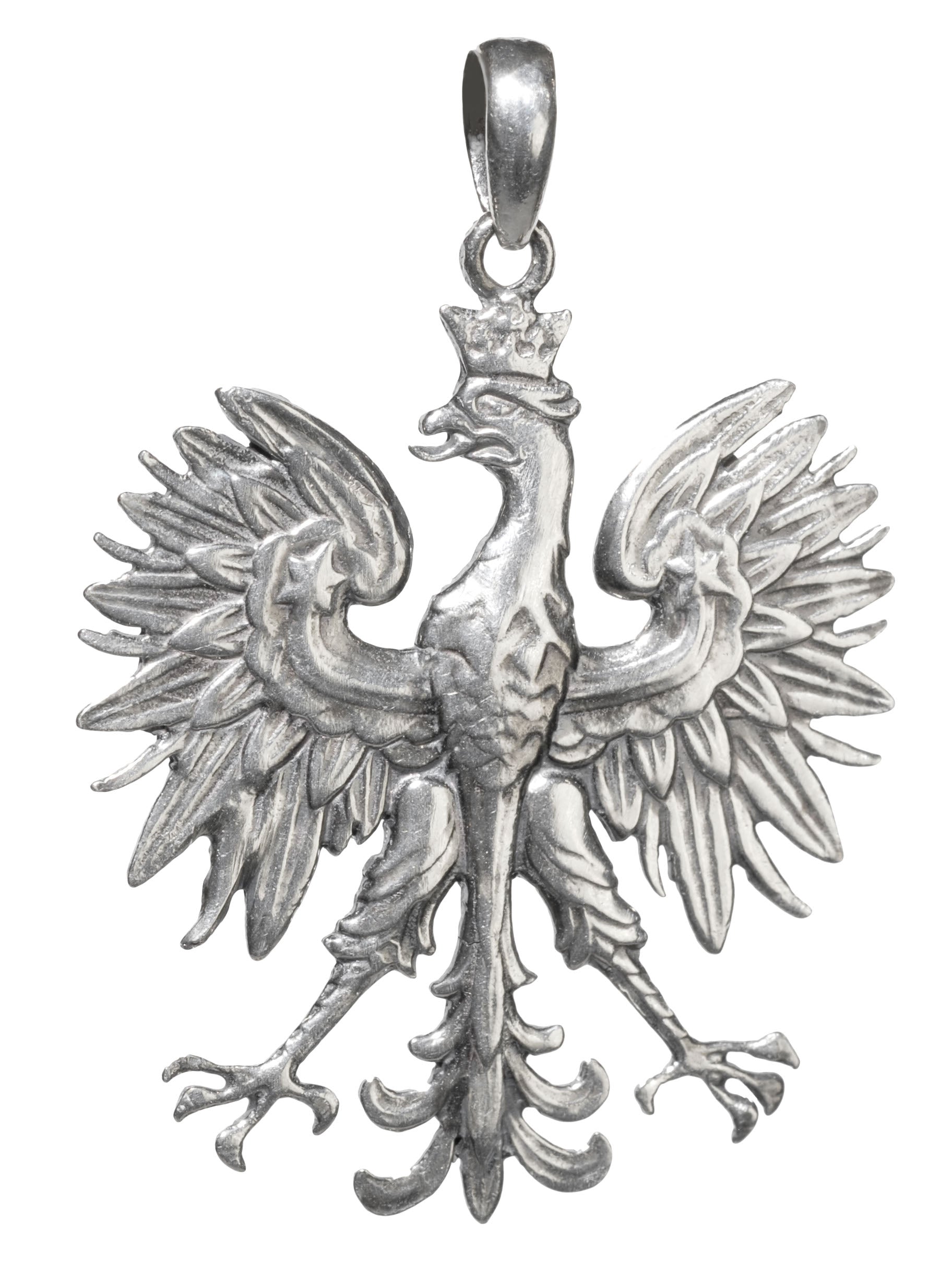 925pf Silver Contemporary Eagle Pendant, 1.6" H